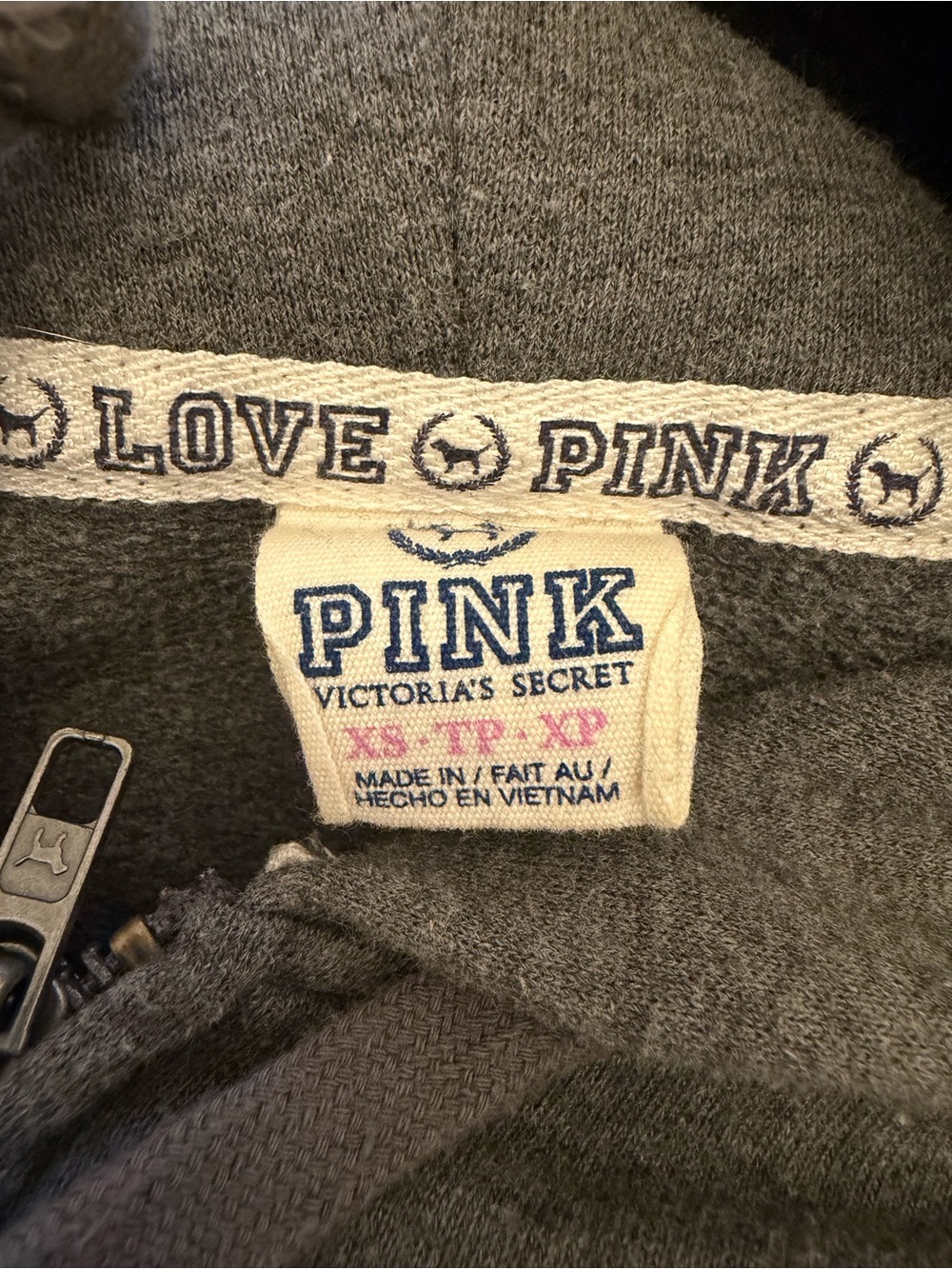 Victoria's Secret Kids Gray Hoodie with Pink Sequin Heart - Picture 5 of 6